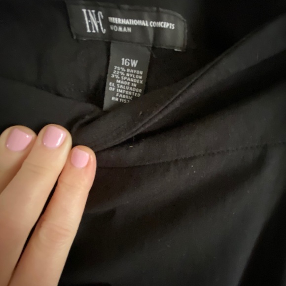 INC black pants women’s elastic waist dress pants 16W - Picture 4 of 5